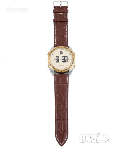 Часовник за барабани ALANO с каишка от естествена кожа с кварцова лента за ръка 
