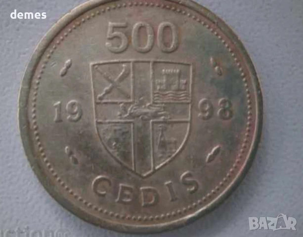 Гана - 500 седи, 1998 г. - 49m, снимка 2 - Нумизматика и бонистика - 51235958