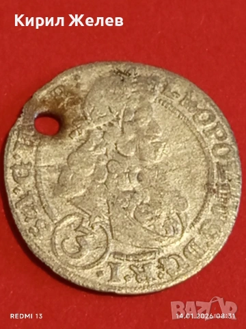 Сребърна монета 3 кройцера 1698г. Леополд първи Австрия уникат 53004, снимка 10 - Нумизматика и бонистика - 53092461