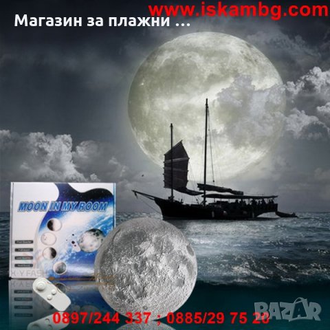 Нощна лампа Луна Tevo, С дистанционно, Стенна, снимка 12 - Други стоки за дома - 28877077