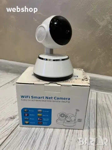 ТОП ЦЕНА!! Безжична въртяща се WiFi Full HD камера тип Бебефон, 2 MP, бяла, снимка 2 - IP камери - 47545052