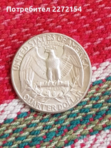 Сребърна монета 1/4 долар 1964, снимка 2 - Нумизматика и бонистика - 51321313