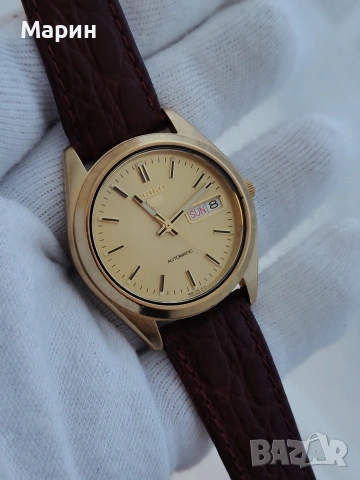 Seiko 5 цвят злато gold, снимка 4 - Мъжки - 53564563