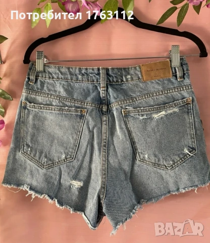 Zara деним дънкови панталонки, S размер , снимка 4 - Къси панталони и бермуди - 50461698