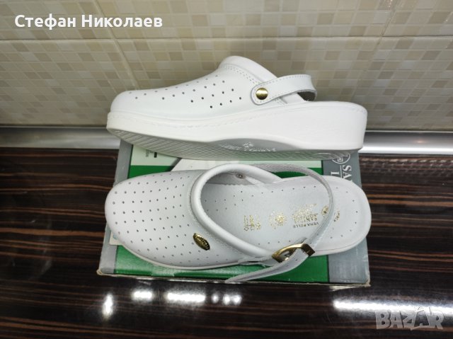 Дамски Бели работни чехли (сабо), размер 40, снимка 3 - Чехли - 43518171