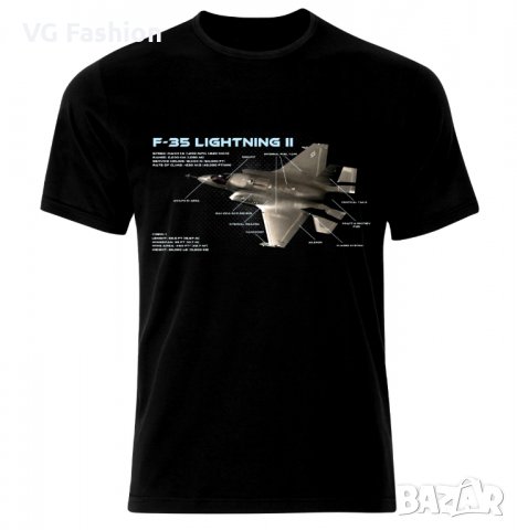 Мъжка Тениска F-35 Lightening Air Fighter Aircraft Jet Luftkampf Flugzeug Blueprint , снимка 1