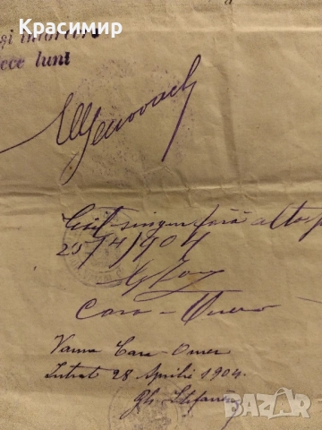Румънски Паспорт 1904 г., снимка 6 - Други ценни предмети - 52484982