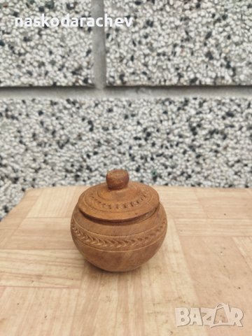 Дървена битова солница , снимка 2 - Антикварни и старинни предмети - 43793698