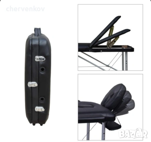 трисекторна козметична масажна кушетка алуминиева бяла масажно легло, снимка 9 - Кушетки - 53165953