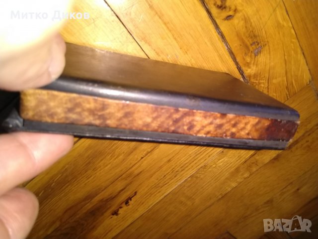 Метална кутия ръчно правена 1974 с кожена облицовка естествена кожа уникат-380грама, снимка 5 - Колекции - 26447291