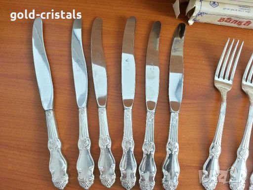 Руски посребрени прибори ножове лъжици и вилици , снимка 7 - Антикварни и старинни предмети - 28485934