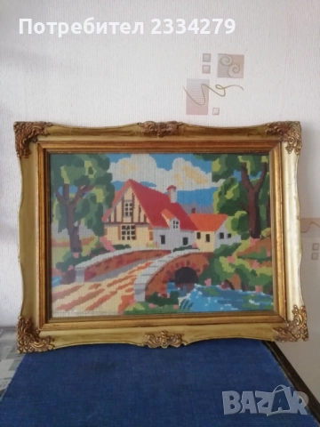 Стари гоблени поставени в остъклени дървени рамки. , снимка 7 - Гоблени - 51803074