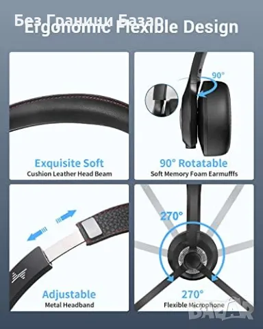 Нови Безжични Bluetooth Слушалки с Микрофон, ENC Шумопотискане, V5.2, снимка 6 - Bluetooth слушалки - 47839046