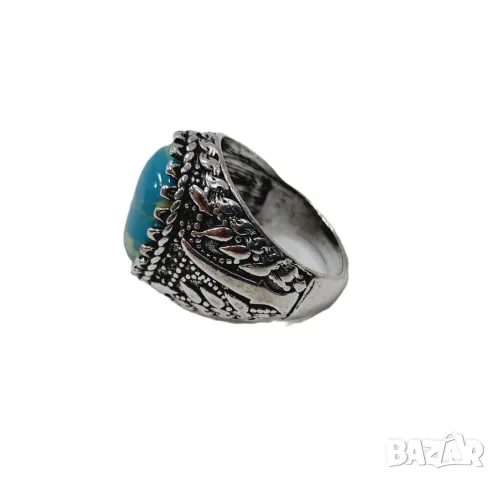 Пръстен с тюркоаз, снимка 5 - Пръстени - 48690055