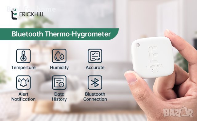 ERICKHILL Хигрометър и Термометър ET 301, Bluetooth, снимка 11 - Други - 43433814