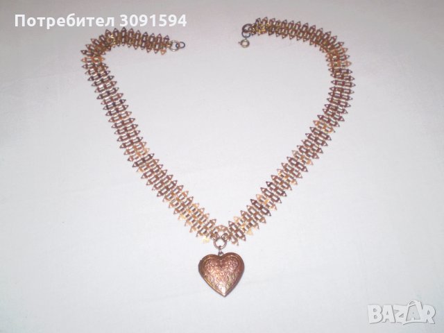 рядак  възрожденски накит от дубле с пандетев сърце, снимка 1 - Антикварни и старинни предмети - 35196588