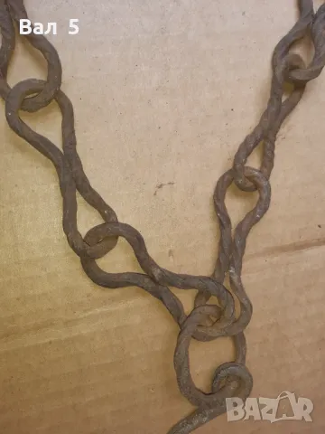 Стара верига за огнище от ковано желязо , здрава, снимка 6 - Антикварни и старинни предмети - 50327299