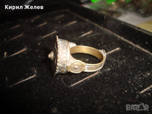 СТАР БОЛЯРСКИ САЧАНЕН ПРЪСТЕН САЧАН БРОНЗ 17-18 ВЕК МНОГО РЯДЪК РЪЧНА КУЮМДЖИСКА ИЗРАБОТКА 22628, снимка 10 - Антикварни и старинни предмети - 33045373
