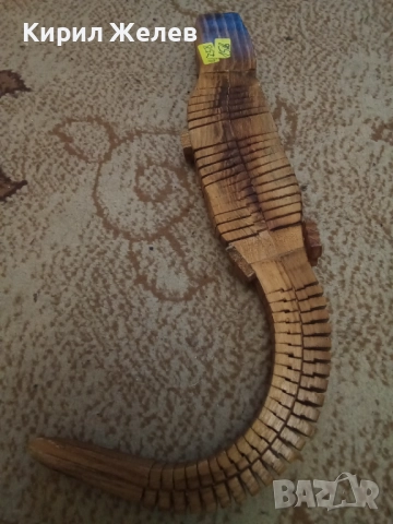 Крокодил дървена фигура 4758, снимка 8 - Антикварни и старинни предмети - 52070333