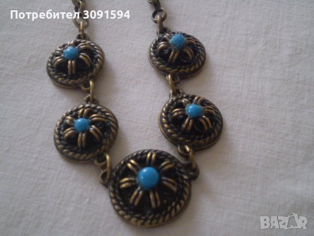 комплект възрожденски тип - гривна , нагръден накит и пръстен от бронз, снимка 9 - Антикварни и старинни предмети - 37332193