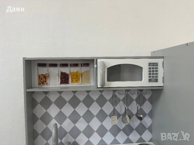 Детска дървена кухня с реалистични звуци и светлини - 91 x 30 x 102 см COSTWAY, снимка 10 - Други - 53522701