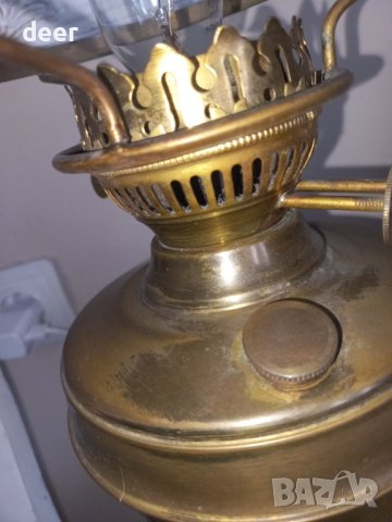 Висока старинна настолна лампа, снимка 2 - Настолни лампи - 43436089