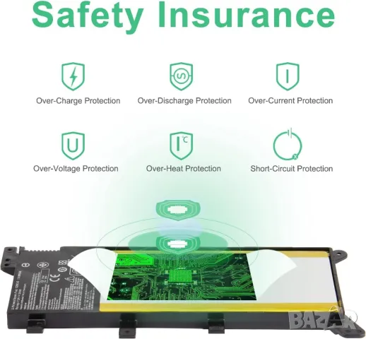 Батерия за лаптоп Asus C21N1347, 7,6V, 5000mAh, 38Wh, 2 клетки, заместител, снимка 5 - Части за лаптопи - 49234920