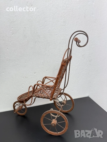 Стара детска количка за кукли 19в. №7574, снимка 4 - Антикварни и старинни предмети - 52300280