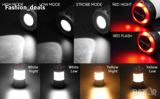 Нов Акумулаторен фенер за къмпинг туризъм риболов Светлина Факел, снимка 4 - Къмпинг осветление - 40118642