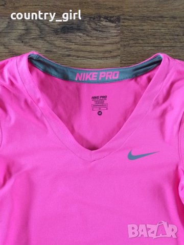 Nike Pro Short Sleeve V-Neck - страхотна дамска тениска КАТО НОВА, снимка 3 - Тениски - 28990884