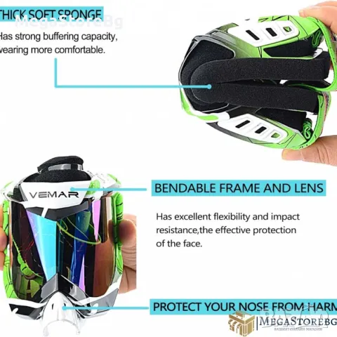 Мото очила Vemar -VM-1016-C - зелено, снимка 7 - Аксесоари и консумативи - 50169081