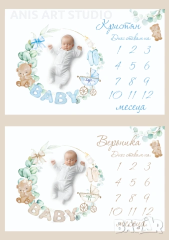 Платно за месечинки/Платно за снимки на бебето/Месечинка, снимка 3 - Други - 46291652
