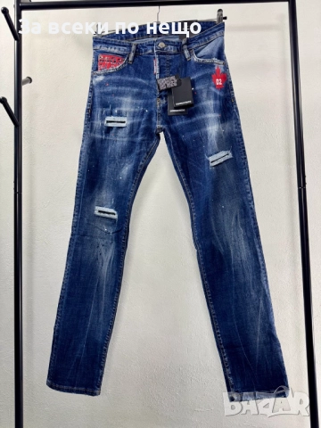 DSQUARED2 Мъжки Сини Дънки С Накъсан Ефект Код V.B.86