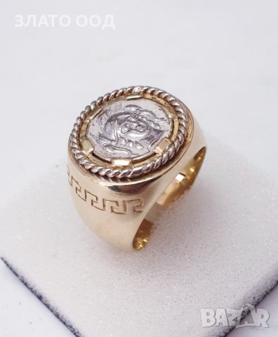 Златни плътни мъжки пръстени-14 К, снимка 2 - Пръстени - 38309178