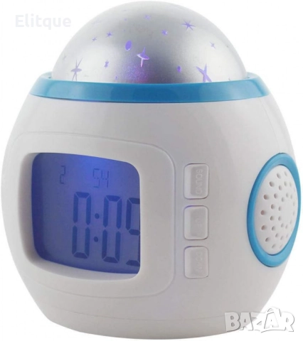 Будилник с прожекционна лампа – магията на звездното небе във вашата стая +музика, снимка 3 - Детски нощни лампи - 52596939