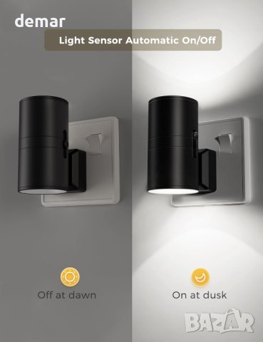 LOHAS-LED димируема ретро стенна нощна лампа,  студено бяло 6000K, черна, снимка 2 - Лампи за стена - 43960866