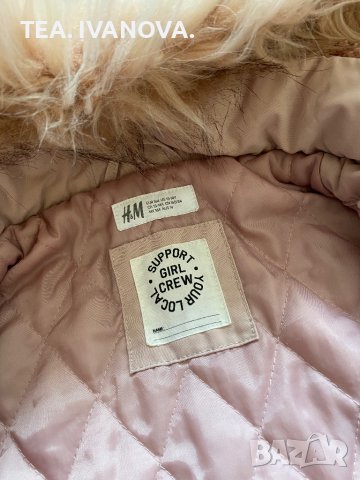 Дамска розова парка H&M, снимка 4 - Якета - 39604420