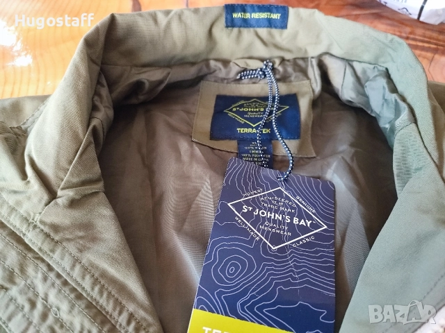 Ново оригинално  яке St John's Bay  Водоустойчива ветровка Хл Зелено,каки, снимка 2 - Якета - 51771926