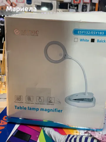LED акумулаторна лупа-х5;х10 със светлина/2-в-1 настолна лампа и скоба 3 цветни режима, снимка 8 - Други стоки за дома - 48750924