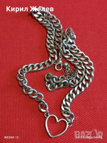 Романтично колие във формата на сърце ❤️ сребрист цвят стил и елегантност 51912, снимка 7 - Колиета, медальони, синджири - 53463048