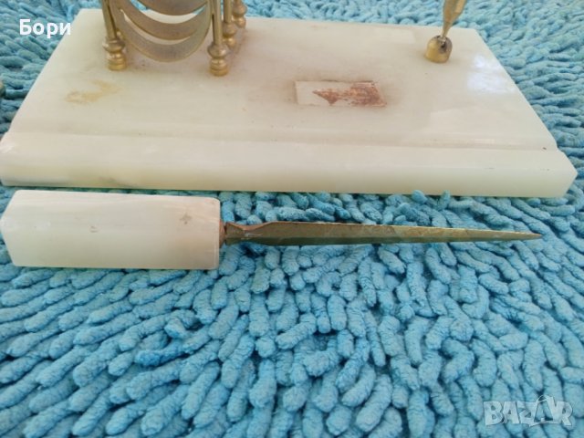 Стара мраморна поставка органайзер, снимка 4 - Други ценни предмети - 38053695