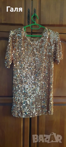 Блуза със златни пайети размер Л/ХЛ
