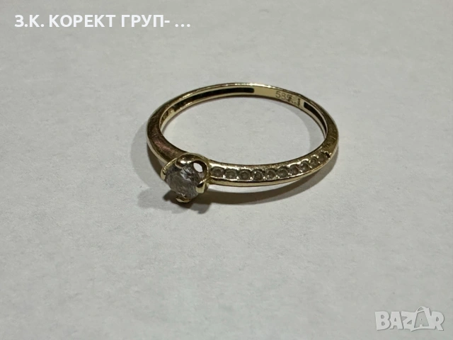 Златен пръстен 14к, 1,10гр, снимка 6 - Пръстени - 53275924