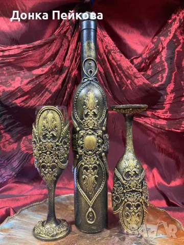 Ръчно изработен сервиз за вино , снимка 3 - Сервизи - 48141421
