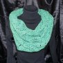 Зелен Ръчно плетен на една кука шал /плетиво подарък hand made/, снимка 4