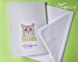 Картичка "Коте с шал" с надпис, снимка 3