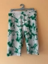 Спортен клин тип bike shorts с ластик в талията S размер бели със зелено на цвят 🤍💚🤍💚, снимка 1