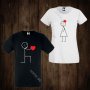 Тениски с щампа за Свети Валентин мъжка тениска + дамска тениска 