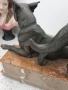 57см-20кг Carvin ЦAM статуетка/стара френска скулптура/фигура на кучета-немски овчарки, снимка 10
