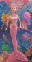 Кукла на русалка с морски животни в розов цвят , снимка 1 - Кукли - 40483635